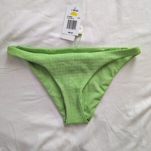 New! L Space Ribbed Camacho Bikini bottoms size Small lime green